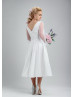 Ivory Short Satin Dotted Tulle Wedding Dress